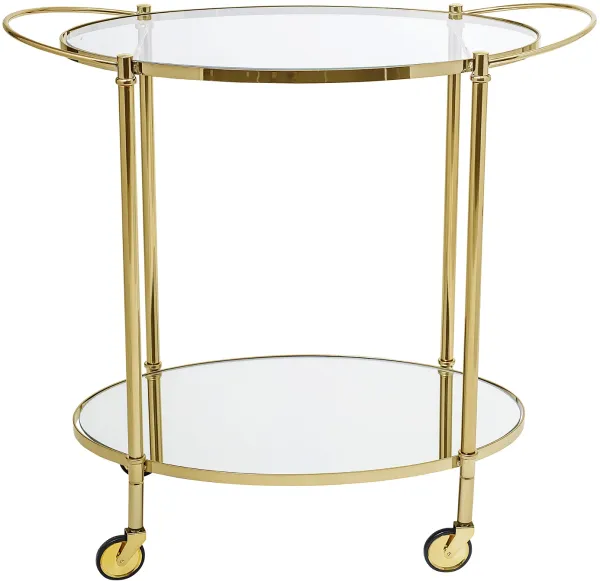 Nordic, Bar table/serving table with wheels, gilded