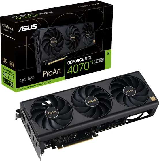 ASUS GeForce RTX 4070 Ti SUPER ProArt OC - 16GB GDDR6X RAM - Graphics Card