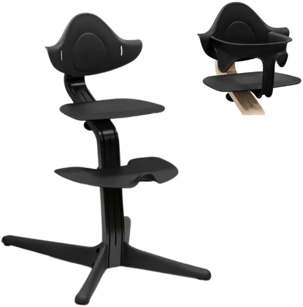 High Chair Beech - Black incl. Baby Seat