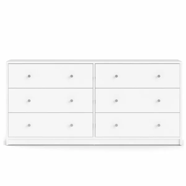 TVILUM May double chest of drawers, with 6 drawers - white foil and plastic