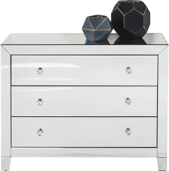 KARE DESIGN Luxury chest of drawers - mirror glass, with 3 drawers