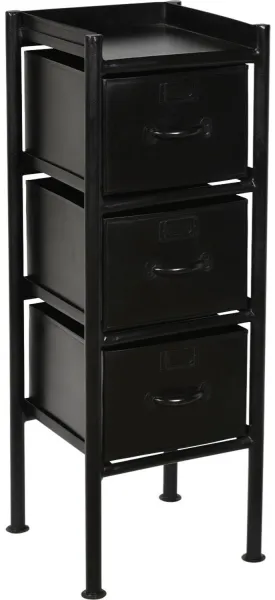 TRADEMARK LIVING chest of drawers, with 3 drawers - black iron