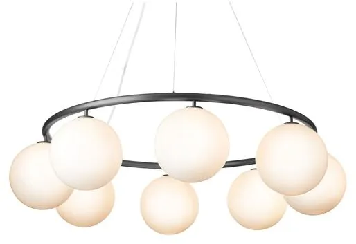 Nuura Miira 8 Circular Chandelier Rock Grey/Opal White