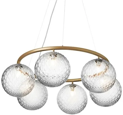 Nuura Miira 6 Circular Chandelier Brass/Optic Clear