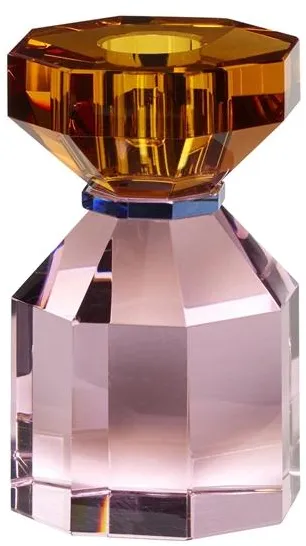 Hübsch Gem Candle Holder Orange/Pink