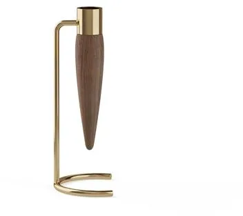 Audo Umanoff Candleholder Polished Brass/Walnut