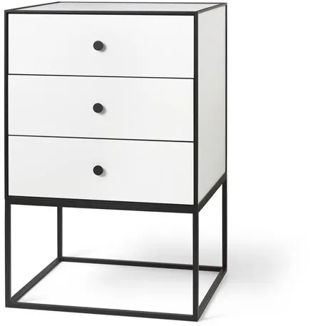 Audo Frame 49 Side Table with 3 Drawers White